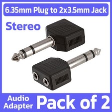 2 Pack 6.35mm Plug to 2 x