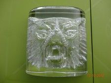 PRESSE PAPIER TETE DE FELIN DE LION CHAT PANTHERE DAUM FRANCE