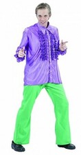 Hommes 1970'S Disco Ruche Chemise Déguisement Adulte 70'S Froufrou Dessus 1960S