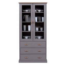 Vaisselier 2 Portes & 3 Tiroirs "Zernan" 190cm Gris