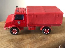 Solido véhicule pompier  SDIS du Cantal Mercedes Unimog bâché 1/50