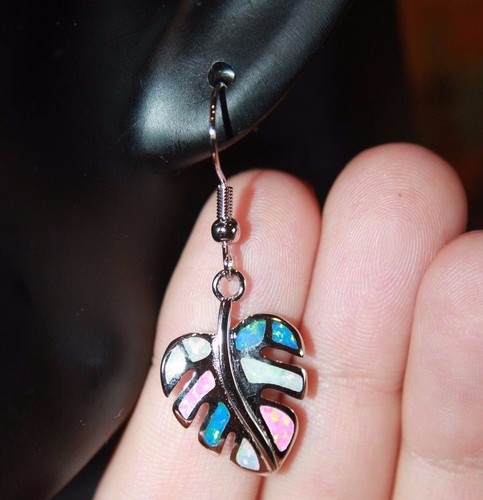 Fire opal earrings pendant - opal, set