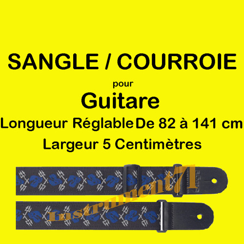 Sangle guitare nylon noir - nylon,