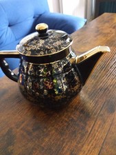 Cafetière Théière céramique noire et dorée sublime