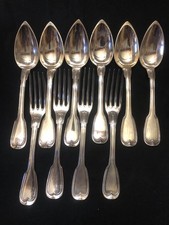 couverts menagere argent massif poinçon minerve  "MAITREAU"ORFEVRE A BORDEAU XIX