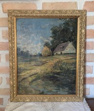 HST TABLEAU PAYSAGE ANIME signé T. Baron XIXe école Belge 