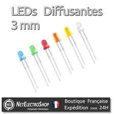 LEDs Diffusantes Diffused Led 3mm, 6 couleurs au choix, 10 à 100pcs, Assortiment