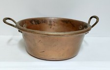 BASSINE A CONFITURE CUIVRE 2 POIGNEES BRONZE ANCIEN XIXème