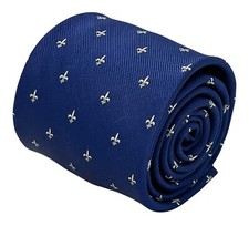 Cravate bleu royal motif - bleu,