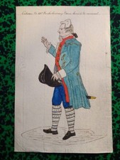 DESSIN XIX AQUARELLE COSTUME