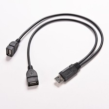 USB 2.0 A Mâle à 2 Double Femelle / Jack Diviseur Y Hub Cordon Adaptateur Câble