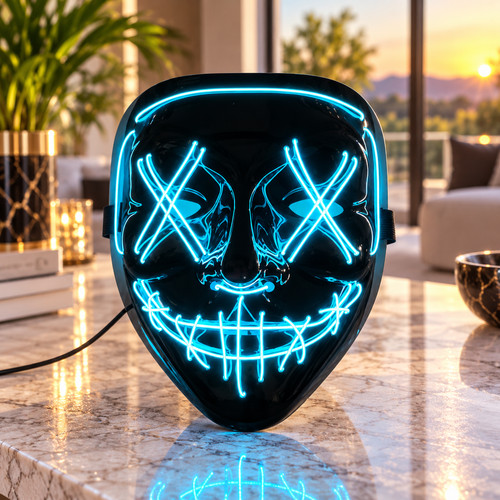 Masque halloween led - halloween, néon