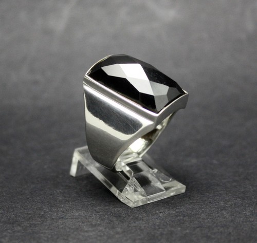 Genuine black onyx - black, faceted