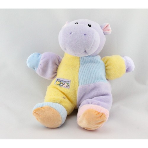 Doudou hippopotame mauve - , jaune