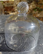 Cloche fromage patisserie dessert ancienne verre soufflé parfait état