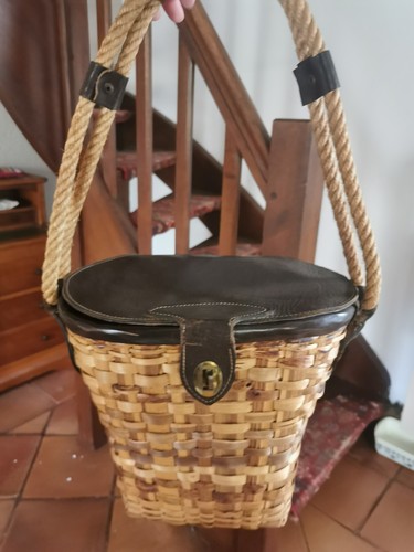 Sac panier ancien tressé - , en