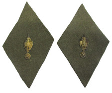 Officier - Ecussons de col KAKHI MOUTARDE  pour manteau à Col Aiglon