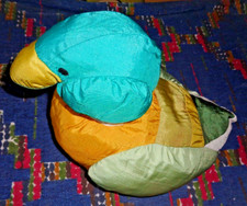 PL/  PELUCHE TOILE VINTAGE SIPLEC style PUFFALUMP CANARD VERT LG 30 CM  TTBE