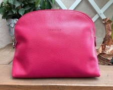 Trousse de toilette en cuir rose Longchamp