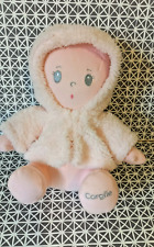 Peluche doudou poupée rose gilet  veste fourrure rose 25 cm assis Corolle 2009