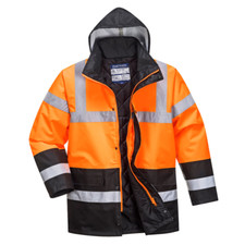 Parka haute visibilité orange PORTWEST, veste de travail haute visibilité orange
