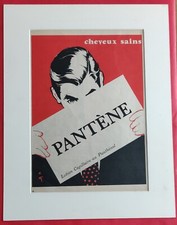 René GRUAU - Publicité de presse:  Lotion Cheveux Homme PANTENE  1956