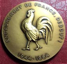 Coq Gaulois debout France 1944-1984 Médaille C. G. C.