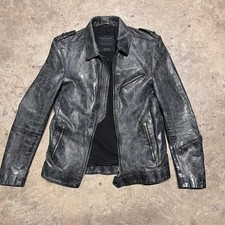 AllSaints Men's Vintage 'Raid' L Biker Jacket - Cracked Leather