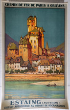affiche ancienne - ESTAING - Chemin de fer de Paris à Orléans - ALO - 1929