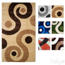 Tapis Moderne Cerchi Brun Dimensions 70x130 Salon Tapis Chevet Pièce