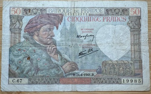 Billet francs jacques - billet,