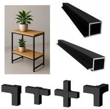 Cadre De Meuble En Aluminium Noir Profil 20x20 Étagère Sur Mesure Loft Black