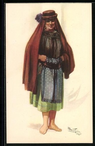 Carte postale artiste femme - d'artiste,