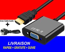 ADAPTATEUR VIDEO CONVERTISSEUR 1080P HDMI MALE VERS VGA FEMELLE