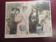 LOT DE 2 CPA FANTAISIE " Mariage d'amour,Mariage d'argent "