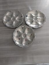3 Assiettes plats à huitres inox