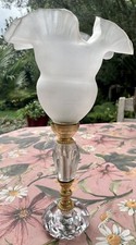 Vintage lampe de chevet, pied en cristal Diamant