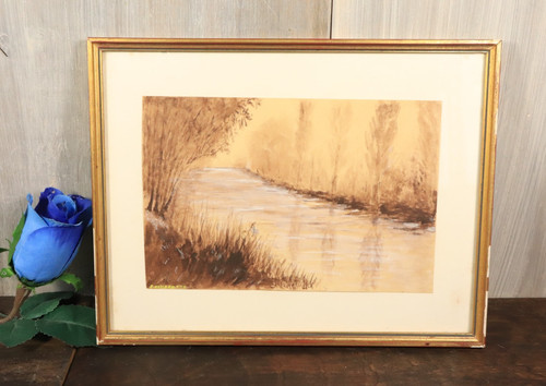 Tableau cadre ancien doré - tableau,