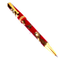 STYLO BILLE DE PRESTIGE DELTA MODELE POMPEI ROUGE SERIE LIMITEE Made Italy MX41
