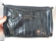 Vintag Anguille Peau Cuir Noir