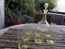 CARAFE ET 6 + 1 VERRES ANCIENS