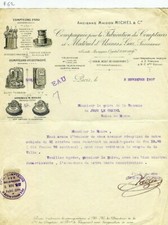 Paris XV ème 18 Boulevard de Vaugirard - Belle Entête Fab. Compteurs d'Eau 1907