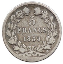 5 FRANCS 1835 BB - FRANCE - Strasbourg - Louis Philippe (argent / silver)