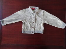 Veste / manteau velours vert clair brodé fleurs VYNIL FRAISE 3 ans Super Etat