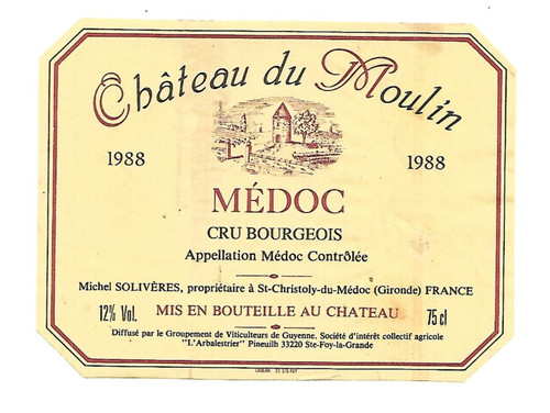 Etiquette vin médoc - vin,