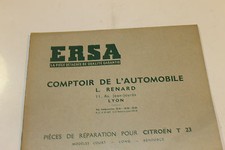 catalogue de pièces détachées ERSA POUR CITROEN T 23  EN TBE