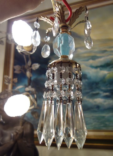 Vintage cut crystal - , blue
