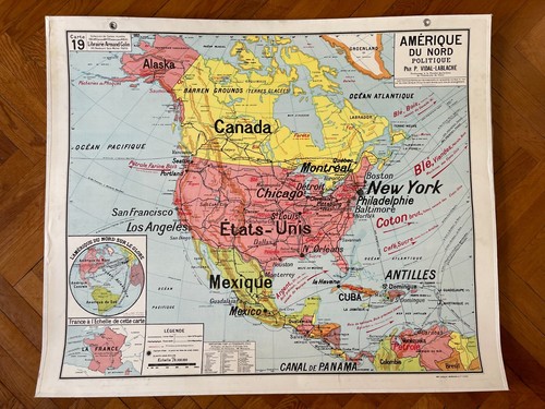 Carte affiche scolaire vidal - carte,