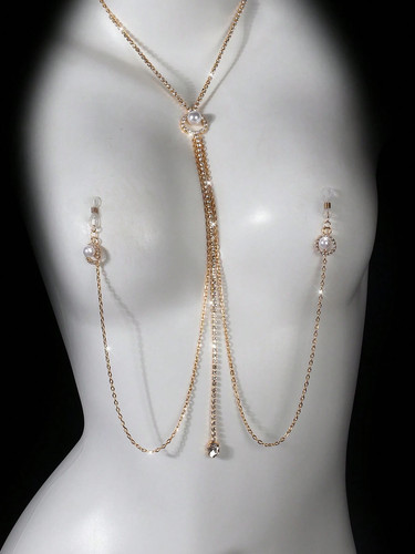 Elegant faux pearl rhinestone - faux,