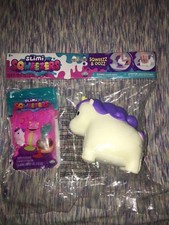 *NEW* Slimi Sqweezers ORB Sqweezz&Oozz Squishy/Slime White/Purp Unicorn Sqweezer